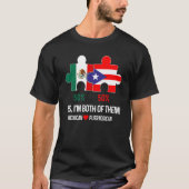 プエルトリカとメキシコの伝統国旗のプライドDNA H Tシャツ (正面)