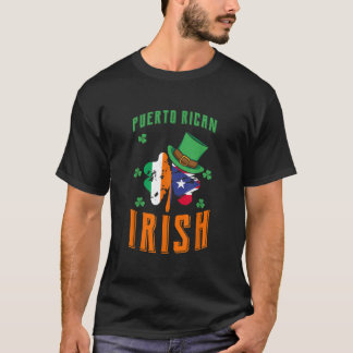 プエルトリカアイリッシュフラッグハットシャムロックSt patricksD Tシャツ