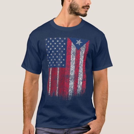 プエルトリカアメリカン米プエルトリコ国旗プライド Tシャツ (正面)