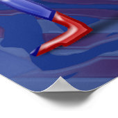 プエルトリカガールシルエット国旗 ポスター (角)