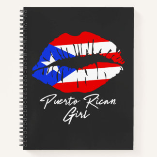 プエルトリカガールリップフラッグBoricua カリブの Love ノートブック