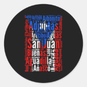 プエルトリカシティズプエルトリコ国旗ボリグア ラウンドシール (正面)