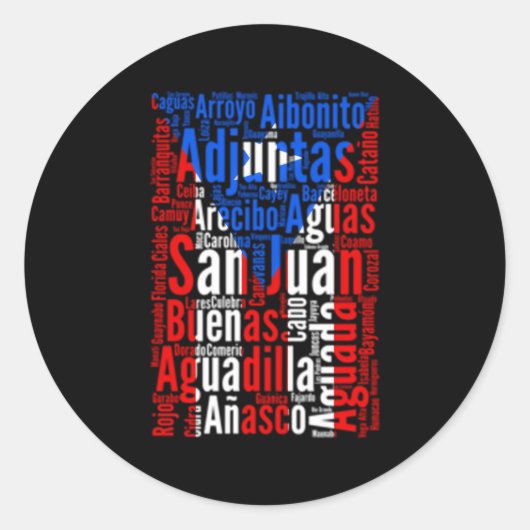 プエルトリカシティズプエルトリコ国旗ボリグア ラウンドシール (正面)