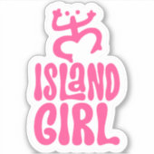 プエルトリカタイノコキシンボルピンクアイランドガール シール (正面)