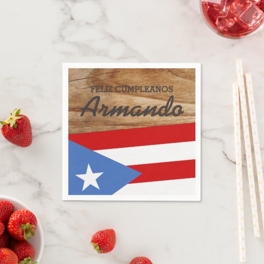 プエルトリカテーマ国旗 スタンダードカクテルナプキン (インサイチュ)