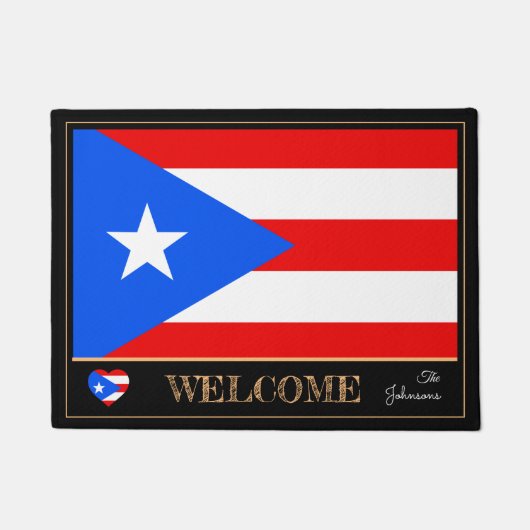 プエルトリカハウスマットフラッグスポーツ/ウェルカム ドアマット (正面)