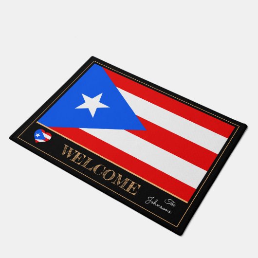 プエルトリカハウスマットフラッグスポーツ/ウェルカム ドアマット (アングル)