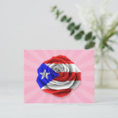 プエルトリカバラ国旗オンピンク ポストカード (スタンド正面)