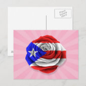 プエルトリカバラ国旗オンピンク ポストカード (正面/裏面)