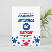 プエルトリカヒスパニックラテン誕生日パーティブルー 招待状 (スタンド正面)