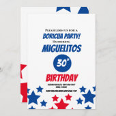 プエルトリカヒスパニックラテン誕生日パーティブルー 招待状 (正面/裏面)