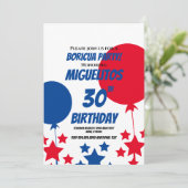 プエルトリカヒスパニックラテン誕生日パーティーバルーン 招待状 (スタンド正面)
