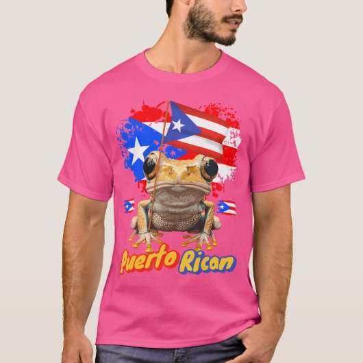 プエルトリカフラッグアイディアFor With Coqu Frog Tシャツ (正面)
