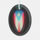 プエルトリカフラッグクリスマスライトオーナメント ガラスオーナメント (正面左)