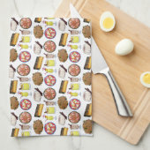 プエルトリカフードキュイジーヌラブプエルトリコグルメ キッチンタオル (四つ折り)