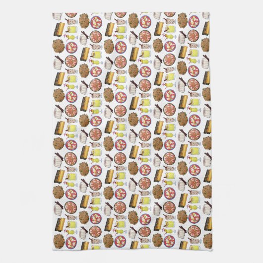 プエルトリカフードキュイジーヌラブプエルトリコグルメ キッチンタオル (縦)