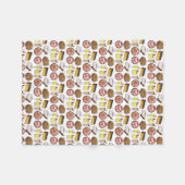 プエルトリカフードキュイジーヌラブプエルトリコグルメ フリースブランケット (正面(横))