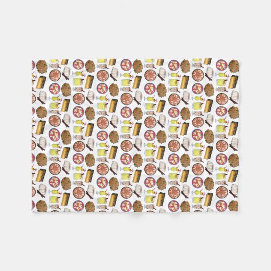 プエルトリカフードキュイジーヌラブプエルトリコグルメ フリースブランケット (正面(横))