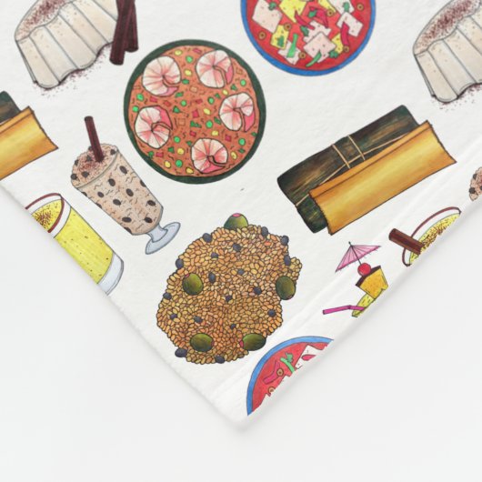 プエルトリカフードキュイジーヌラブプエルトリコグルメ フリースブランケット (角)