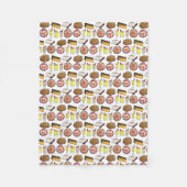 プエルトリカフードキュイジーヌラブプエルトリコグルメ フリースブランケット (正面)