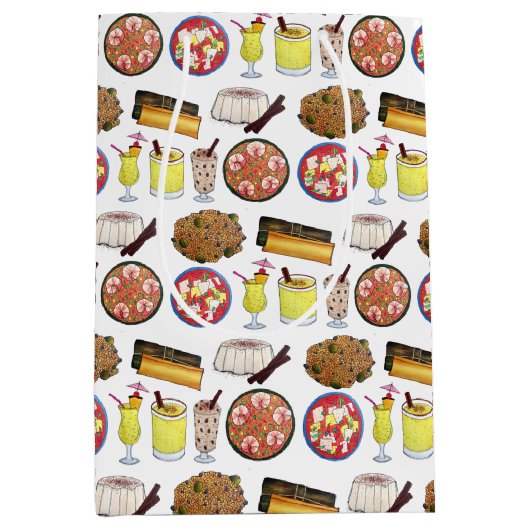 プエルトリカフードキュイジーヌラブプエルトリコグルメ ミディアムペーパーバッグ (正面)