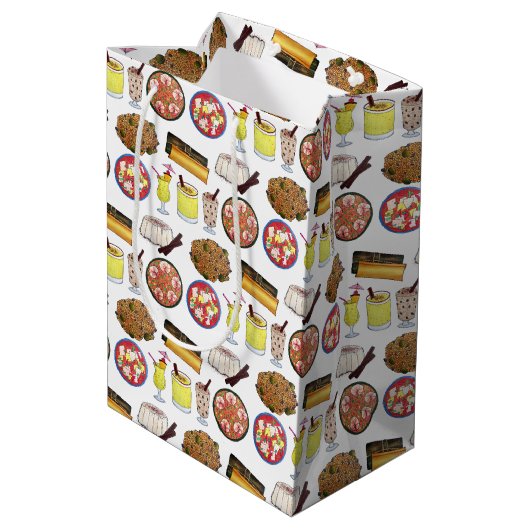 プエルトリカフードキュイジーヌラブプエルトリコグルメ ミディアムペーパーバッグ (裏面アングル)