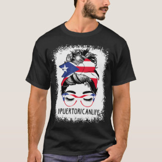 プエルトリカライフ乱れブンヘアプエルトリコ国旗 Tシャツ