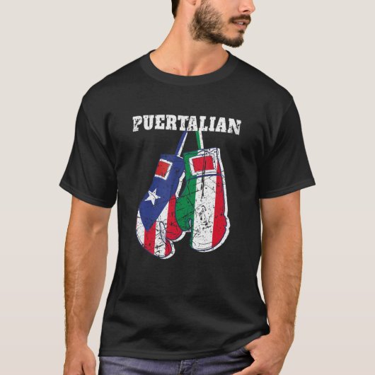 プエルトリカーイタリアンアンド国旗 Tシャツ (正面)