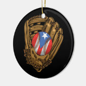 プエルトリカ国旗のスポーツPuerto Rico Baseb セラミックオーナメント (左)