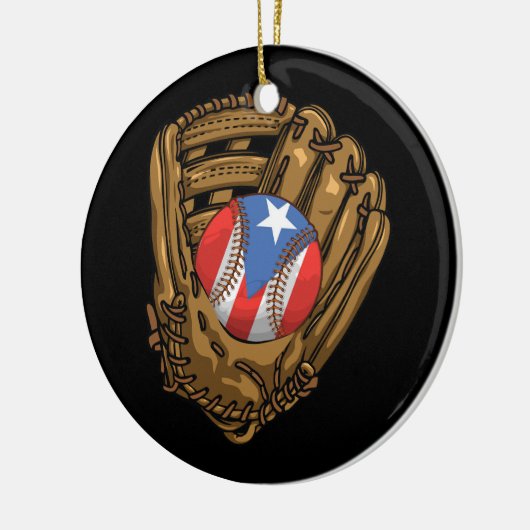 プエルトリカ国旗のスポーツPuerto Rico Baseb セラミックオーナメント (左)