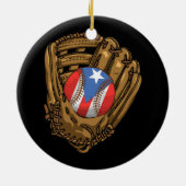 プエルトリカ国旗のスポーツPuerto Rico Baseb セラミックオーナメント (裏面)