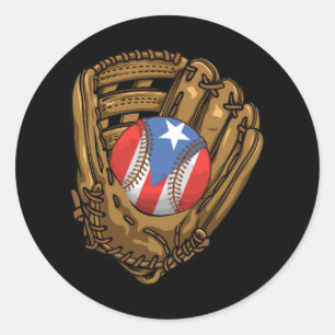 プエルトリカ国旗のスポーツPuerto Rico Baseb ラウンドシール
