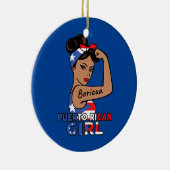 プエルトリカ国旗ボリチャガールウォメンズプエルトリコ セラミックオーナメント (右)