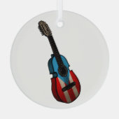 プエルトリカ国旗Cuatro ガラスオーナメント (裏面)