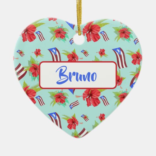 プエルトリカ国旗Flor de Maga セラミックオーナメント (正面)