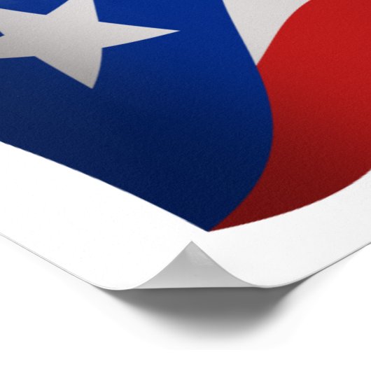 プエルトリカ・アメリカ国旗の旗 ポスター (角)