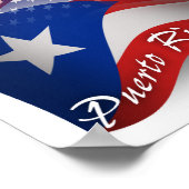 プエルトリカ・アメリカ国旗 ポスター (角)