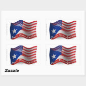 プエルトリカ・アメリカ国旗 長方形シール (シート)