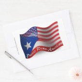 プエルトリカ・アメリカ国旗 長方形シール (封筒)