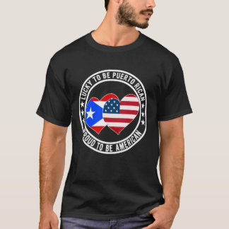 プエルトリケンセであることが幸せ アメリカ人であることが誇り アメリカ国旗 Tシャツ