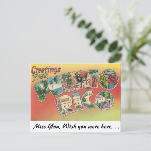 プエルトリコからの挨拶 ポストカード (スタンド正面)
