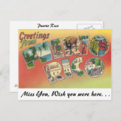 プエルトリコからの挨拶 ポストカード (正面/裏面)