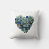 プエルトリコからの海のガラスハートの枕 クッション (正面)