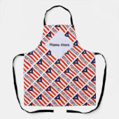 プエルトリコとプエルトの国旗あなたの名前タイル エプロン (正面)