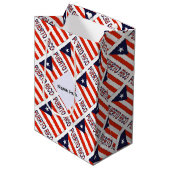プエルトリコとプエルトの国旗あなたの名前タイル ミディアムペーパーバッグ (正面アングル)