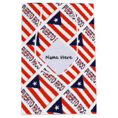 プエルトリコとプエルトの国旗あなたの名前タイル ミディアムペーパーバッグ (正面)