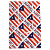 プエルトリコとプエルトの国旗あなたの名前タイル ミディアムペーパーバッグ (裏面)