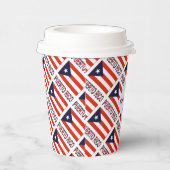 プエルトリコとプエルトの国旗あなたの名前タイル 紙コップ (右)