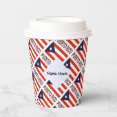 プエルトリコとプエルトの国旗あなたの名前タイル 紙コップ (正面)