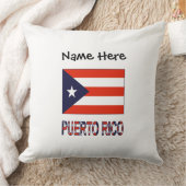 プエルトリコとプエルトの国旗あなたの名前 クッション (ブランケット)